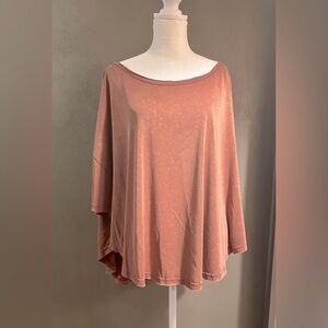 POL distressed clay/rust colored dolman top, size small
